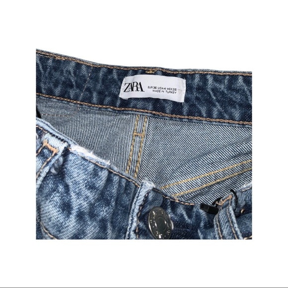 ZARA Women’s RIPPED WIDE LEG JEANS - 4 - Picture 7 of 10